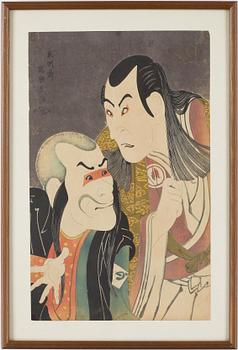 TRÄSNITT, 2 st, bla troligen Shuntei (1770-1820), Japan, signerade.
