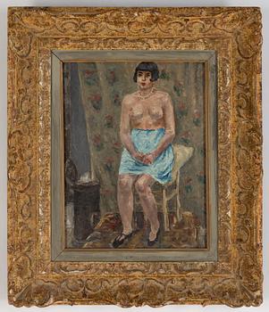 Tove Friis-Hjorth, olja på pannå, signerad.