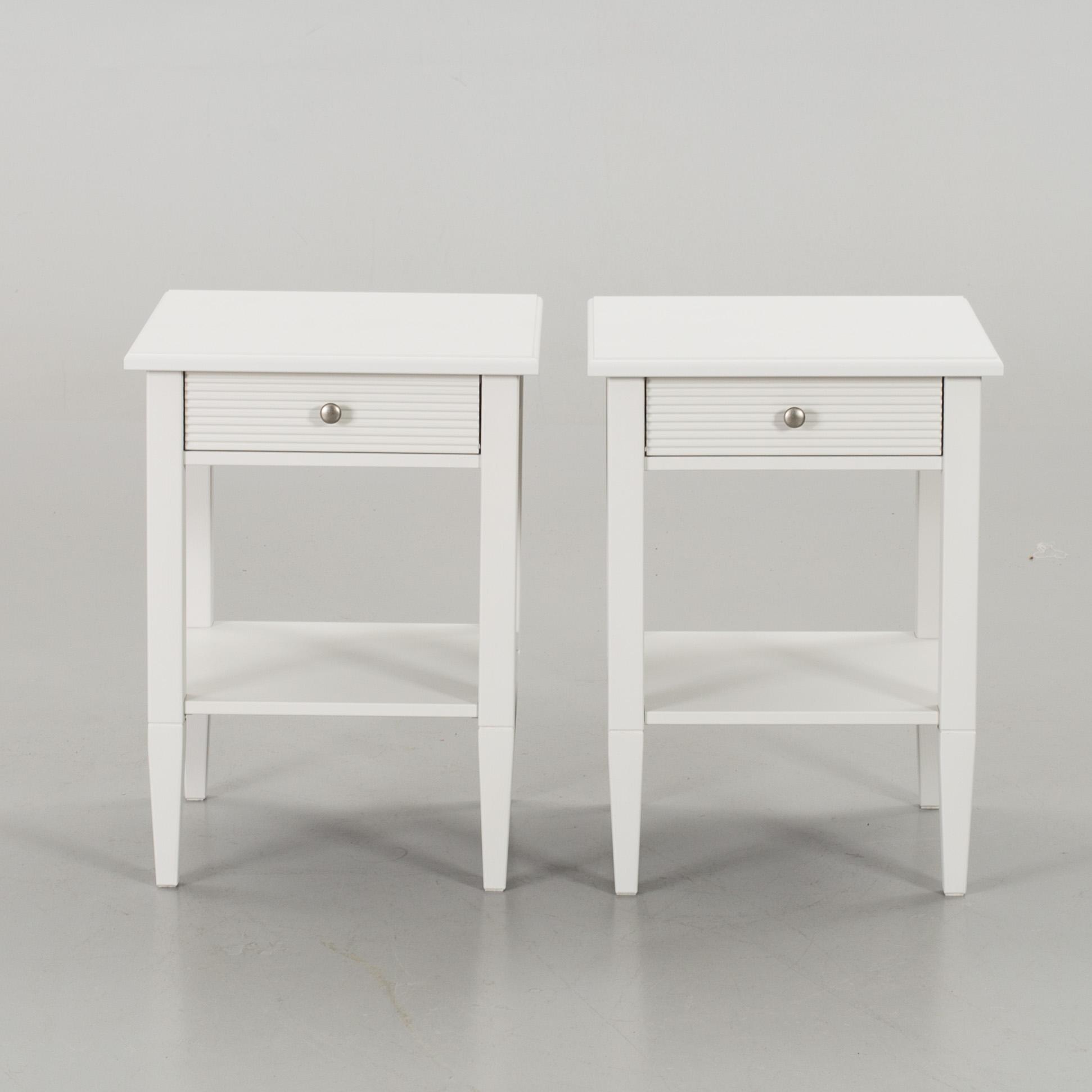 TWO BEDSIDE TABLES.