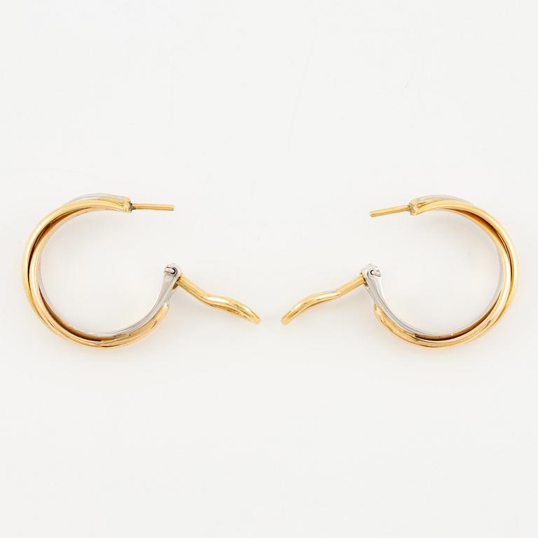 A Cartier a pair of "Trinity" earrings 18K gold in three colours.