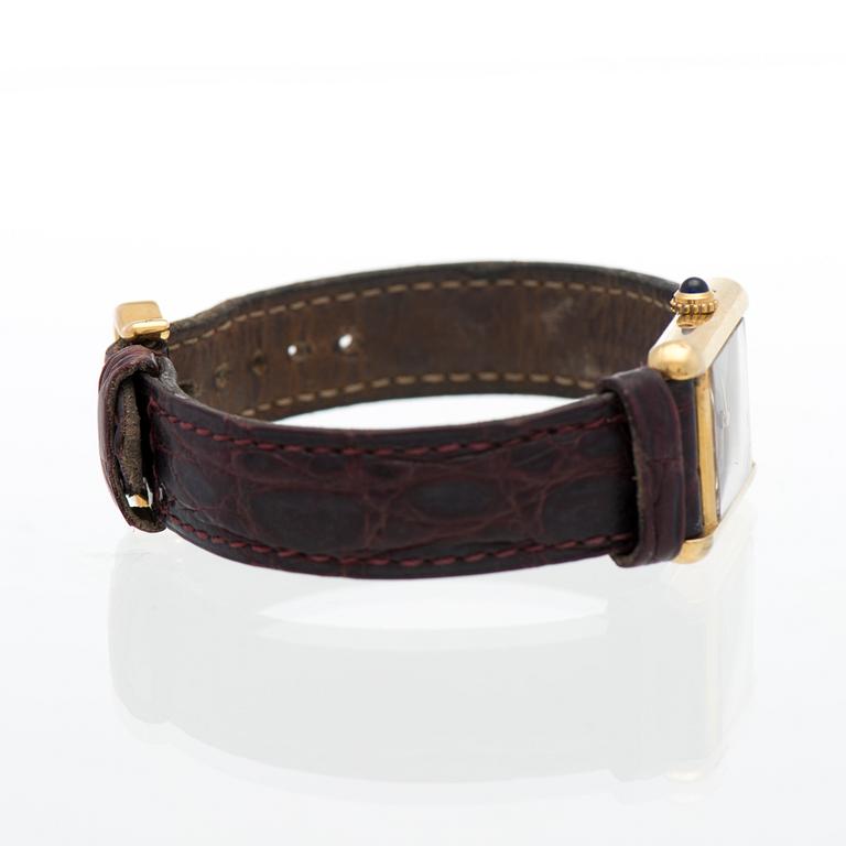 CARTIER, must de Cartier Tank, rannekello, 20 x 20-28 mm.