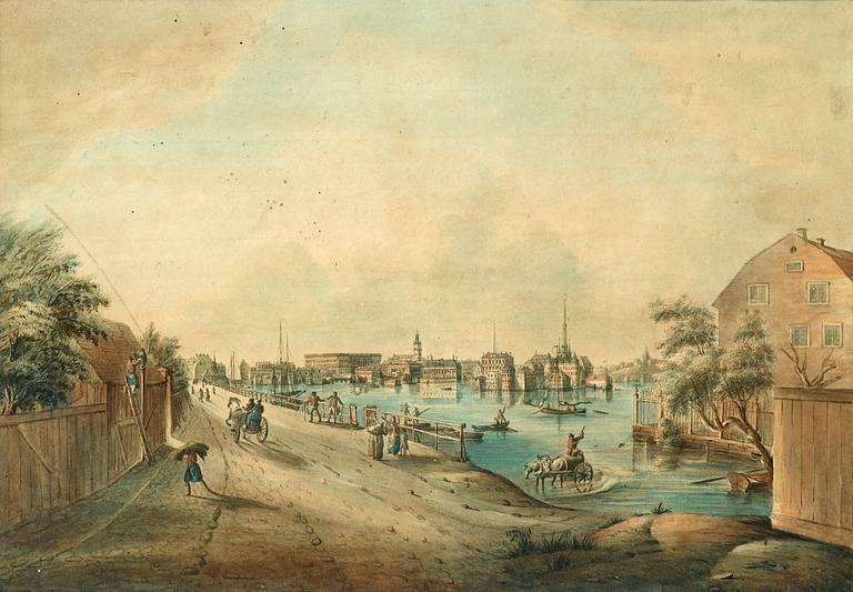 Johan Fredrik Martin, "Utsigt af Stockholm tagen från Kungsholmen", from: "Svenska Vuer".