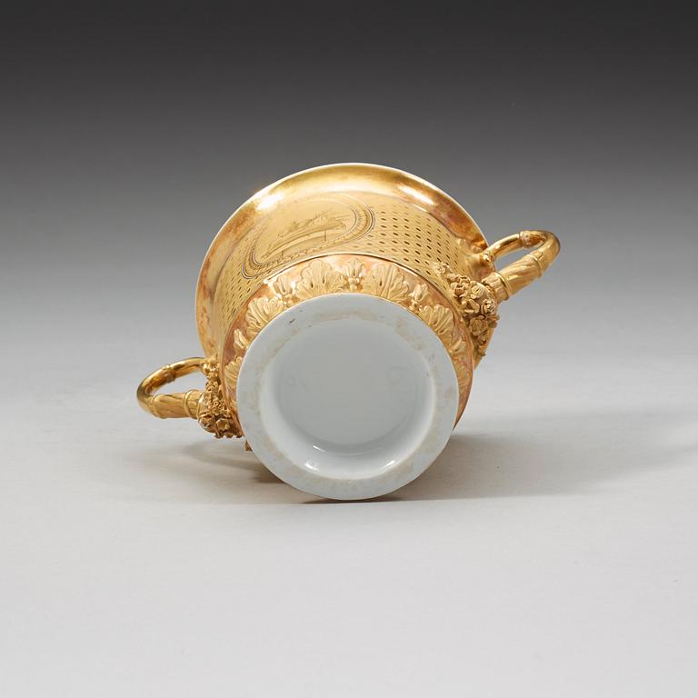 A Russian chocolate cup with saucer, Empire, first half of 19th Century.