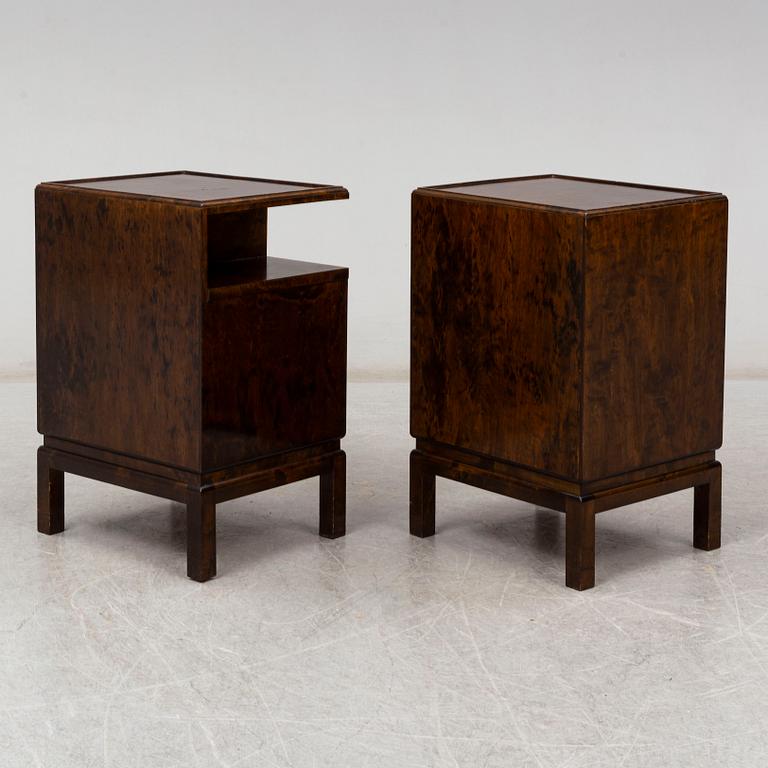 A pair of 1930s bedside tables.