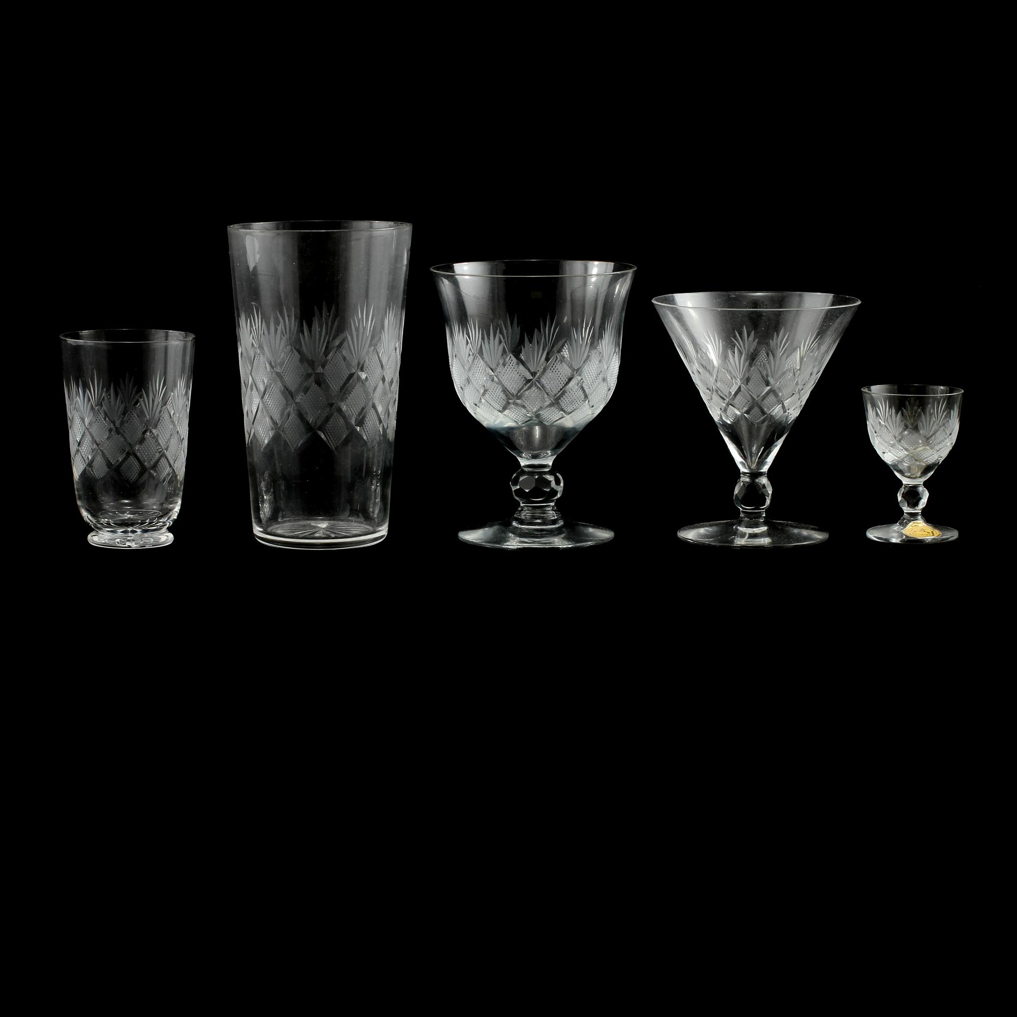 GLASSERVIS, 56 delar, Reijmyre, omkring 1900-talets mitt.