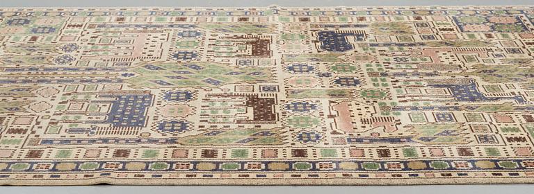 Märta Måås-Fjetterström, A carpet, "Hästhagen", knotted pile, ca 329,5-331,5 x 222,5-224 cm, signed AB MMF.