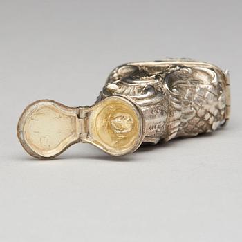 Jöran Stammer, luktdosa, silver, (verksam i Jönköping 1729-1752(-1754)). Rokoko.