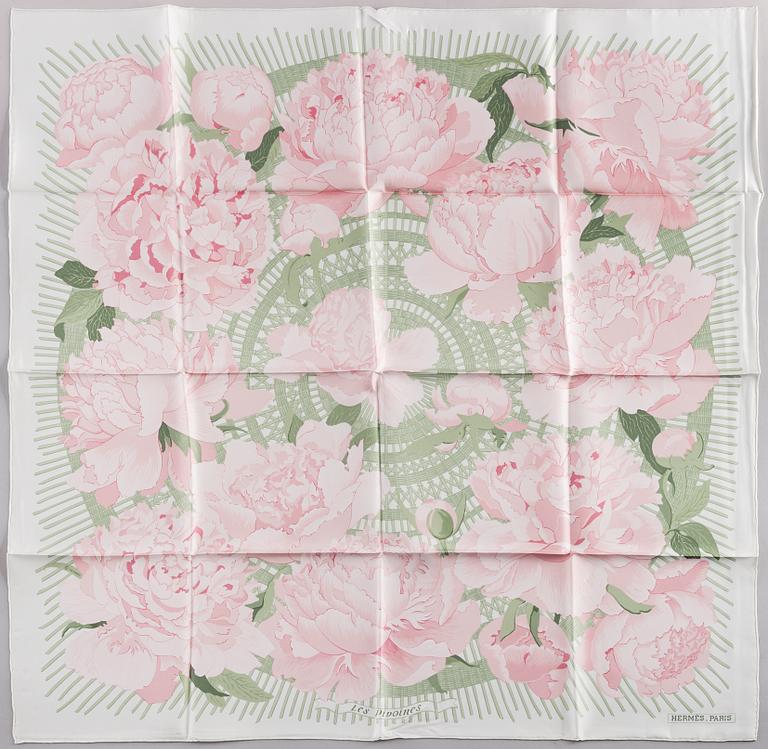 HERMÈS, scarf, 'Les pivoines'.