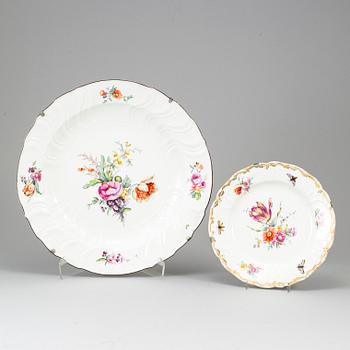 An 19th century porcealin dish and plate, Berlin.