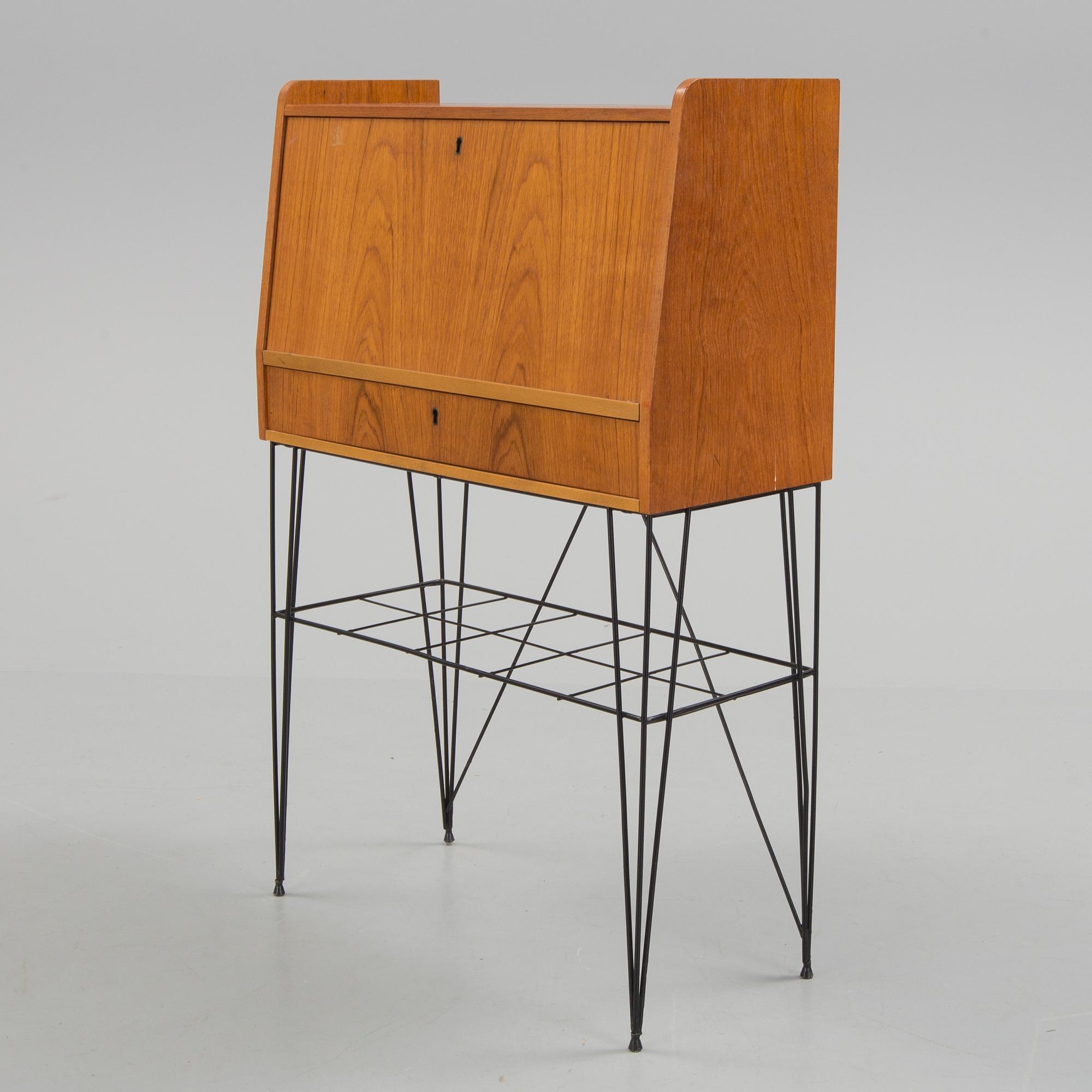 SEKRETÄR, teak, 1950/60-tal.