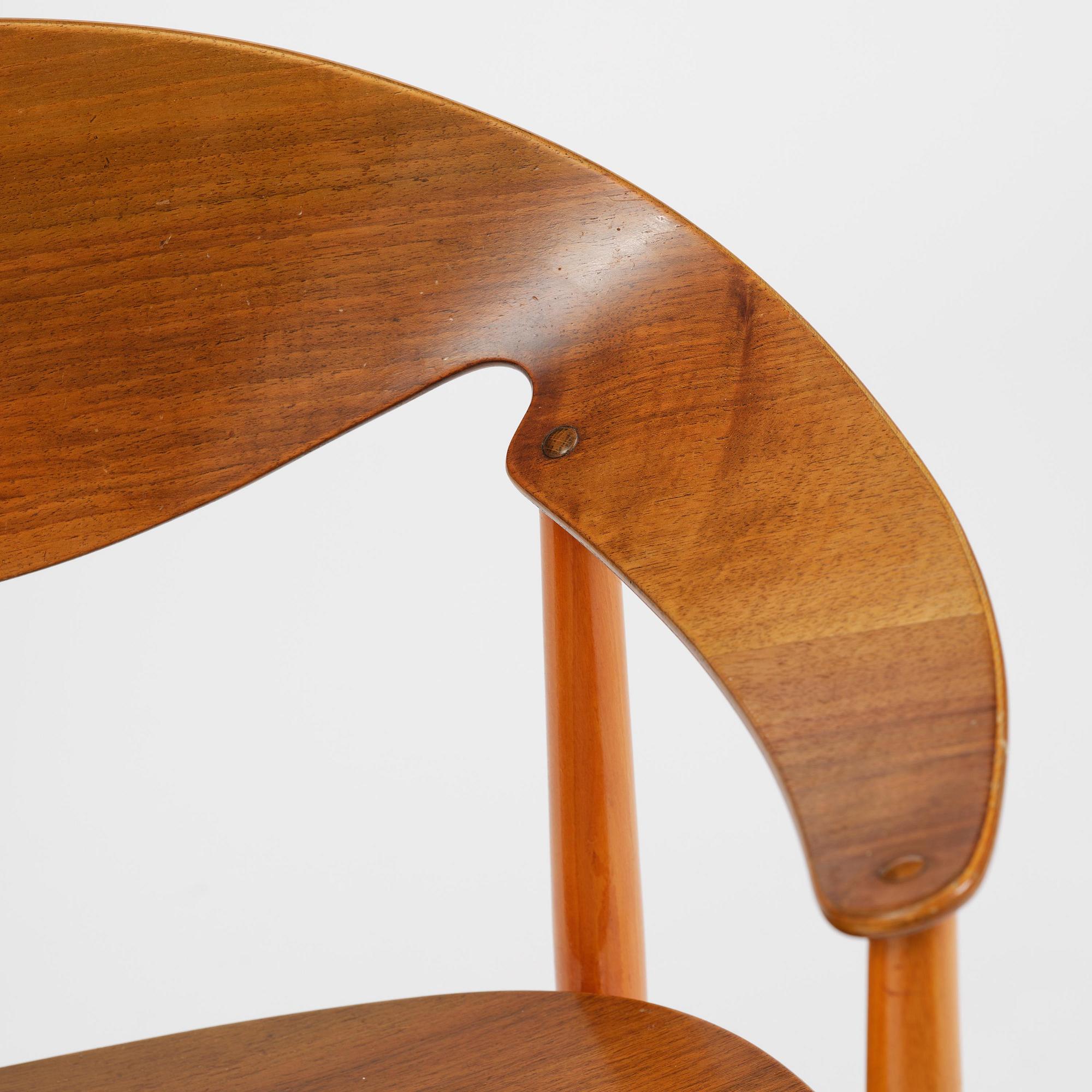 Ejner Larsen & Aksel Bender Madsen, a "Metropolitan" chair, Fritz Hansen, Denmark, 1950s.