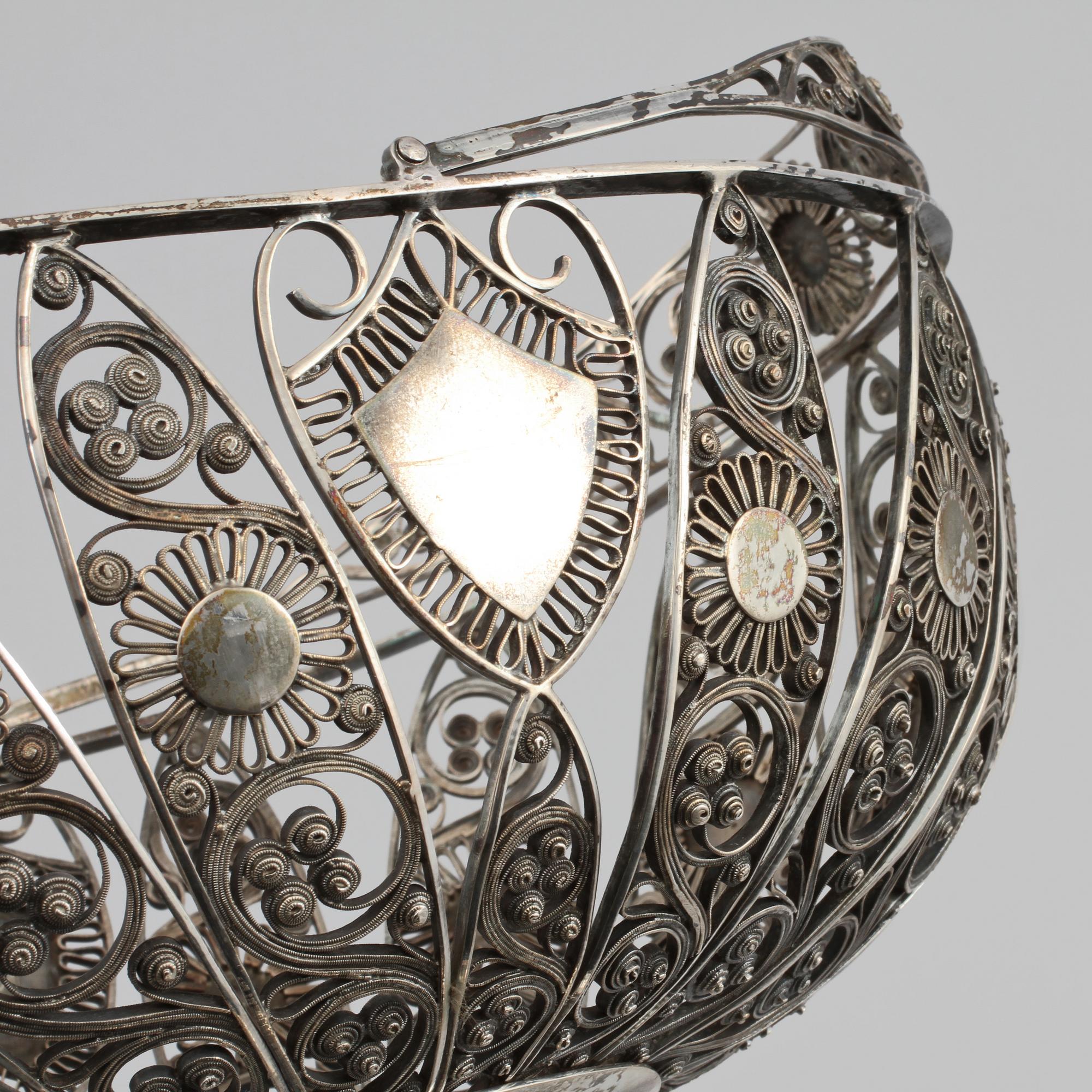 BRÖDKORG, silver, Johan Fredrik Masman, Stockholm 1815, vikt 900 gram.