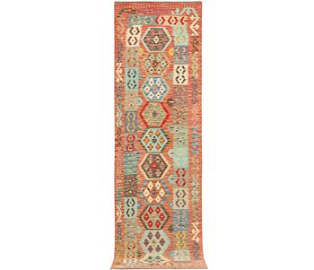 An Afghan kelim runner, c. 301 x 80 cm.