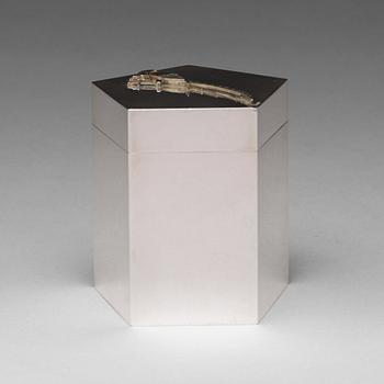 164. Wiwen Nilsson, a pentagonal lidded sterling jar, Lund, Sweden 1965.