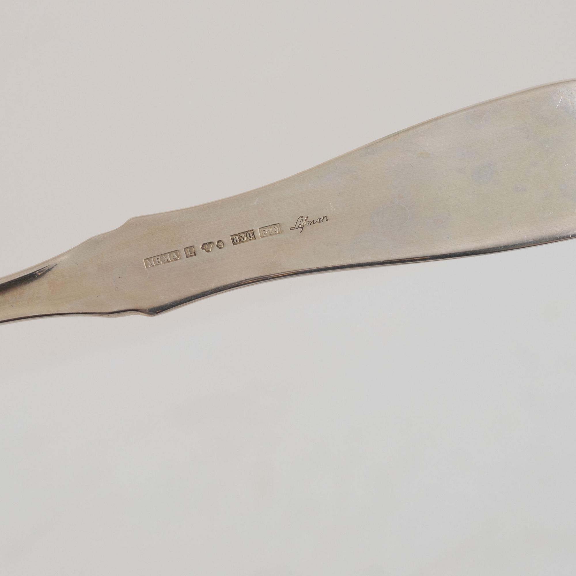 Eric Löfman, bestickservis, 65 delar, silver, "Uppsala", mestadels MGAB, Lidköping, 1976-86.