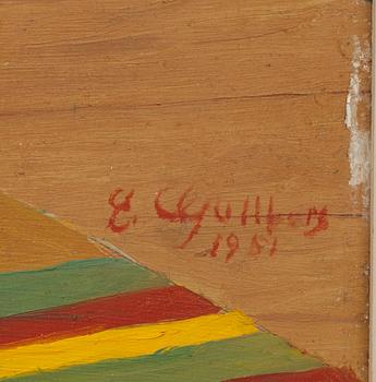 ERNST GULLBERG, olja på pannå, signerad och daterad 1951.