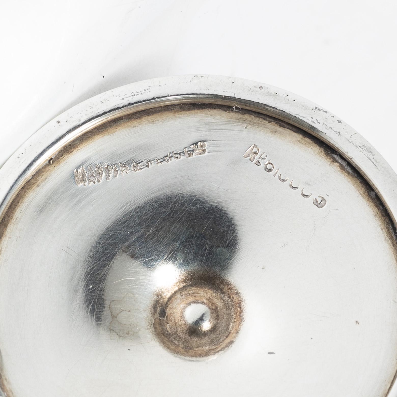 Supkoppar, 6 st, silver, Mappin & Webb, Birmingham, England, 1913-15.