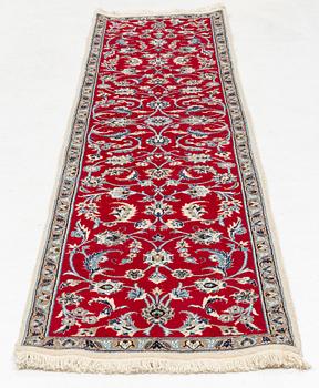 A runner carpet, Nain, part silk, ca 301 x 75 cm.