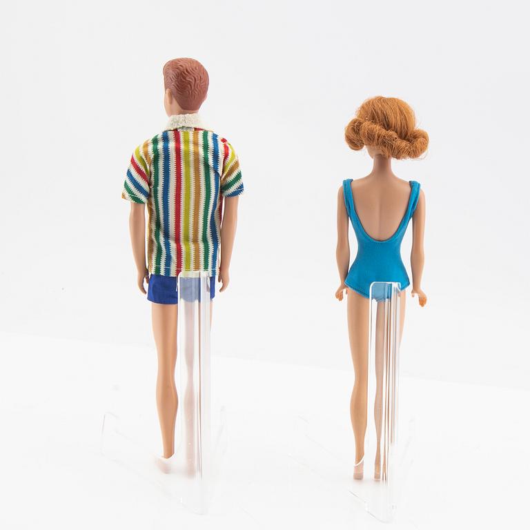 Midge och Allan, dockor 2 st. vintage "Midge" Mattel 1964, "Allan" Mattel 1964.