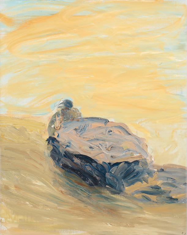 Evert Lundquist, "Mannen bakom stenen" (The man behind the rock).