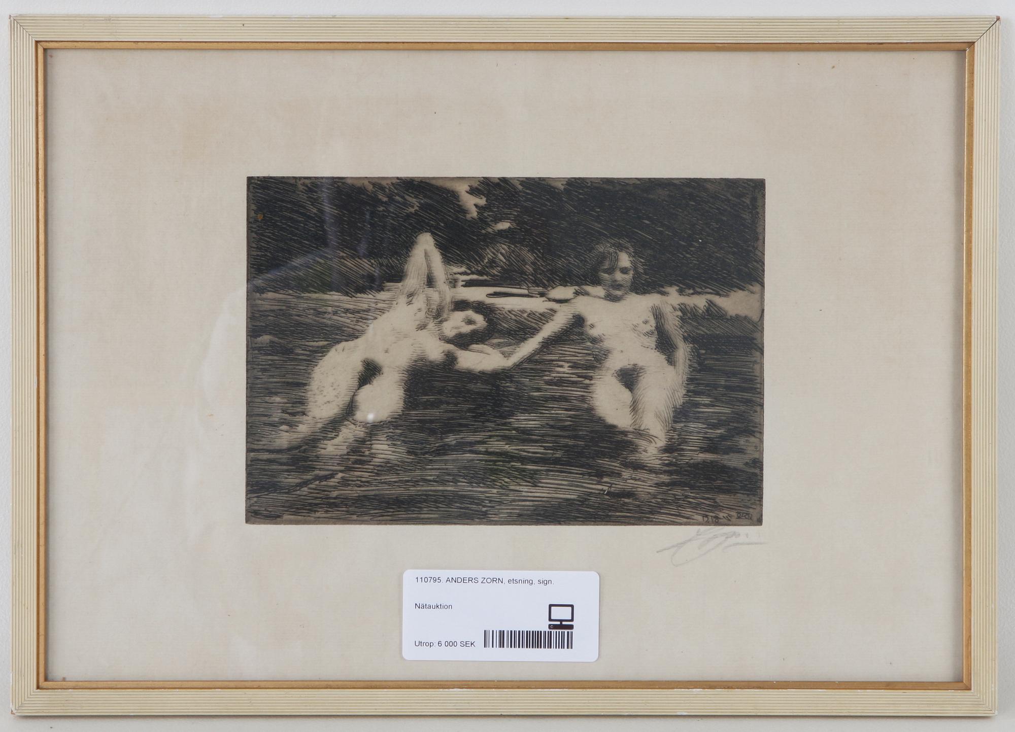 ANDERS ZORN, etsning, sign.