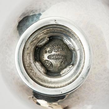 Georg Jensen, a pair of silver casters, design Johan Rohde, Copenhagen 1915-1921.