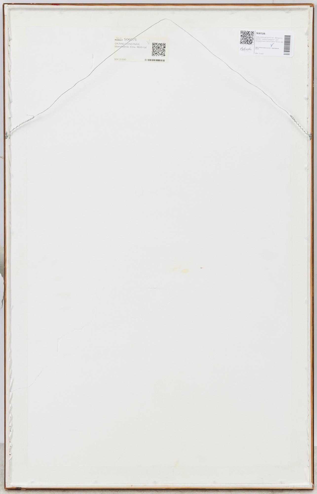 Oidentifierad konstnär, "Eleganta damer i palatsträdgård", sen Qingdynasti/1900-talets första del.