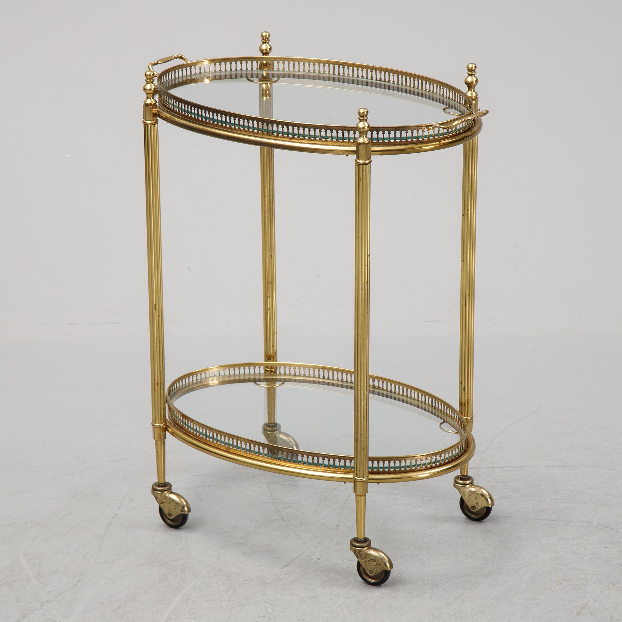 A drinks trolley, late 20th Century.