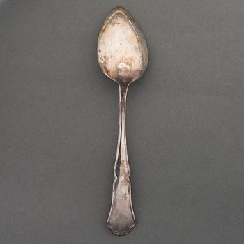 Twelve Finnish silver tablespoons by Kultakeskus, Hämeenlinna 1971.