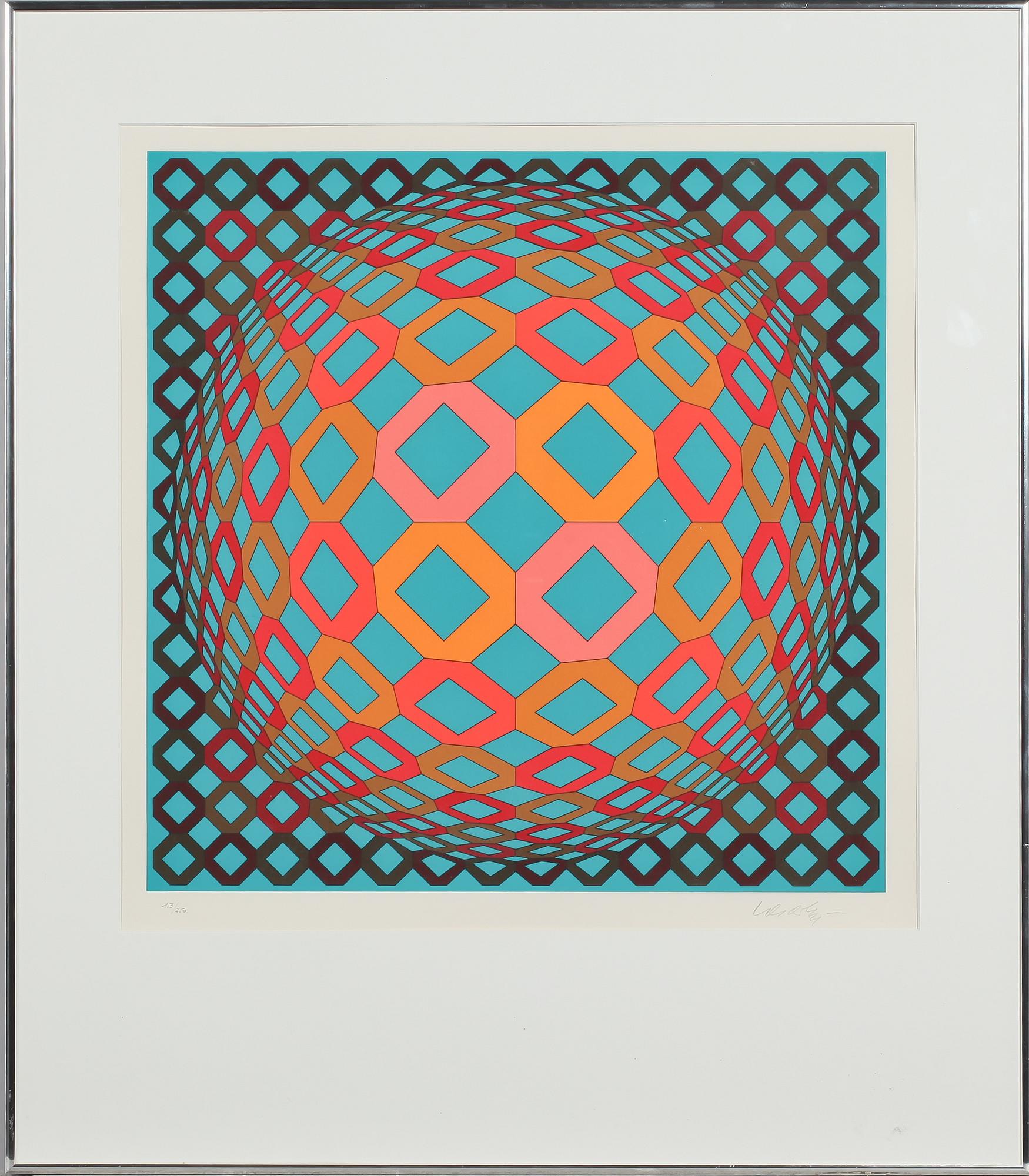 VICTOR VASARELY, färglitografi, signerad och numrerad 153/250.
