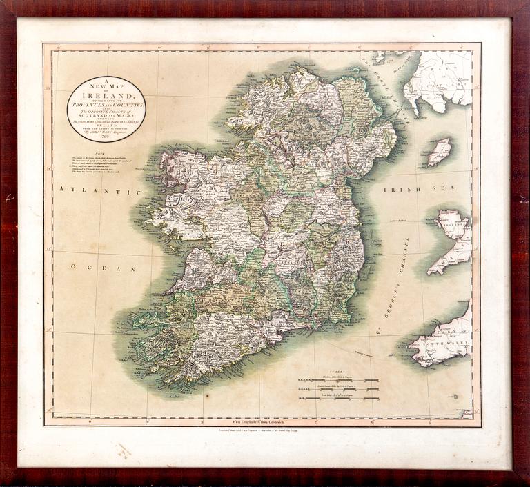 John Cary, a map 1799 "A New map of Ireland".