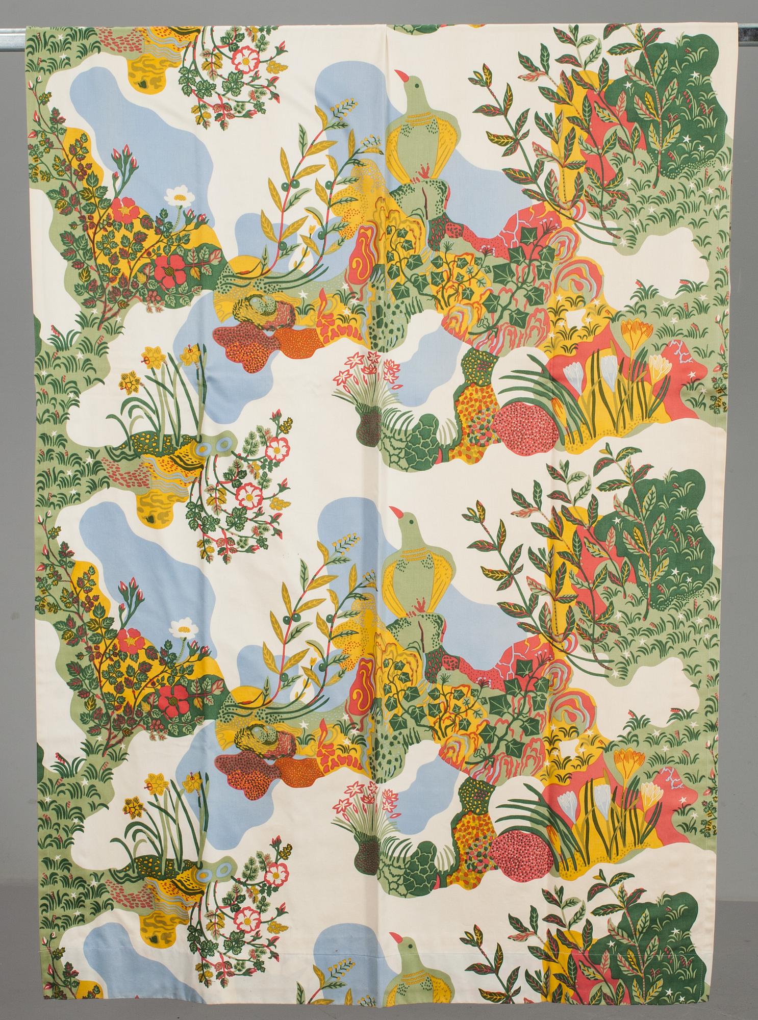 GARDINLÄNGDER, 4 st, bomull, "Anakreon", Josef Frank för Svenskt Tenn, 1900-tal.