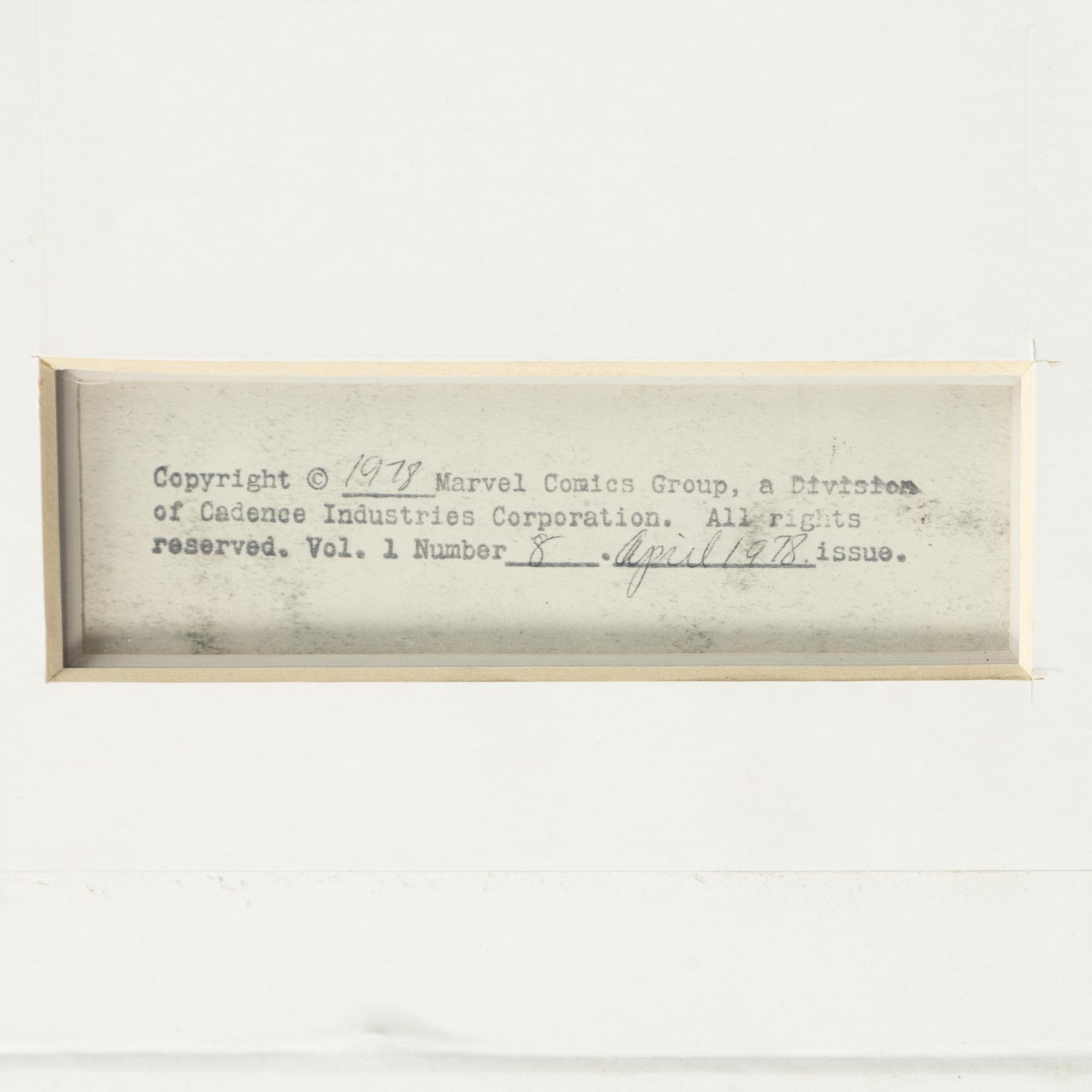 Marvel, "Human Fly", orginalteckningar, 1978.