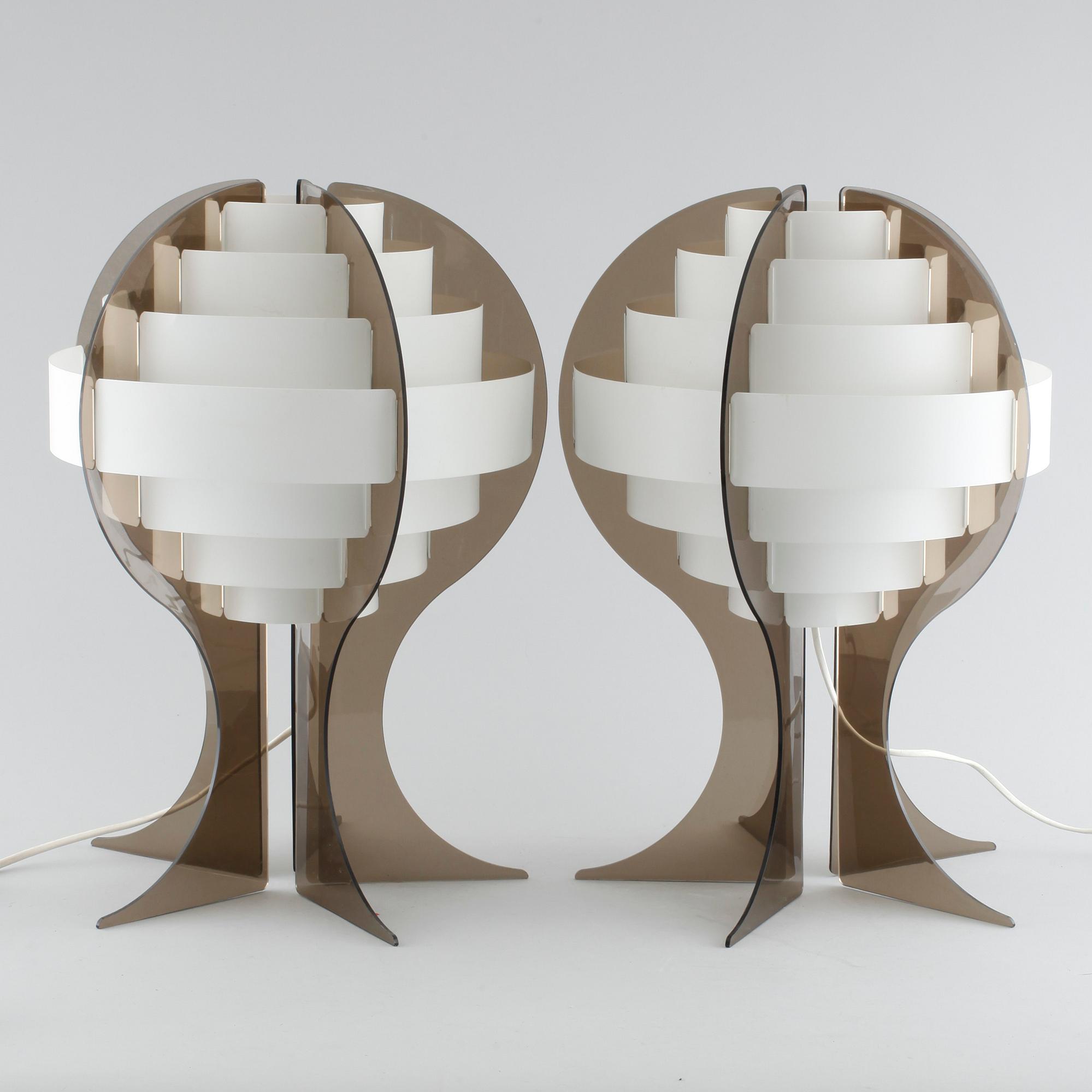 A pair of table lamps by Flemming Brylle and Preben Jacobsen, second half of the 20th century.