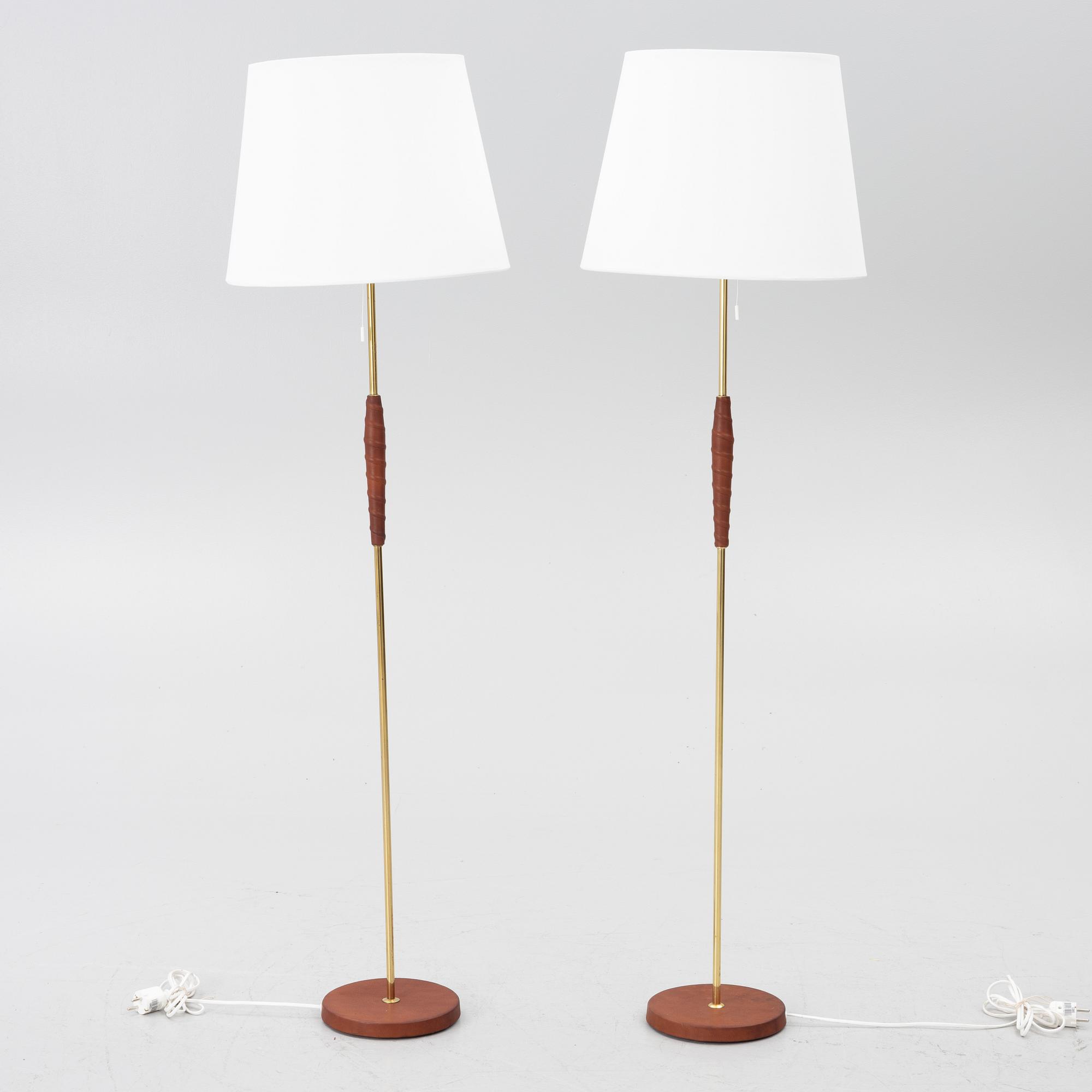 Floor lamps, a pair, Eskilstuna Elektrofabrik AB, second half of the 20th century.