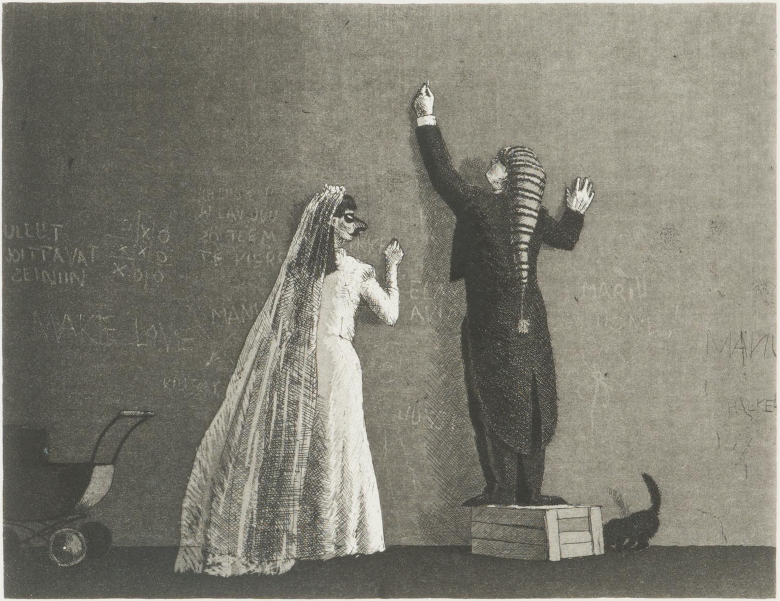 Esa Riippa, etsning och akvatint, signerad och daterad -92, numrerad 18/100 Tpl'a.