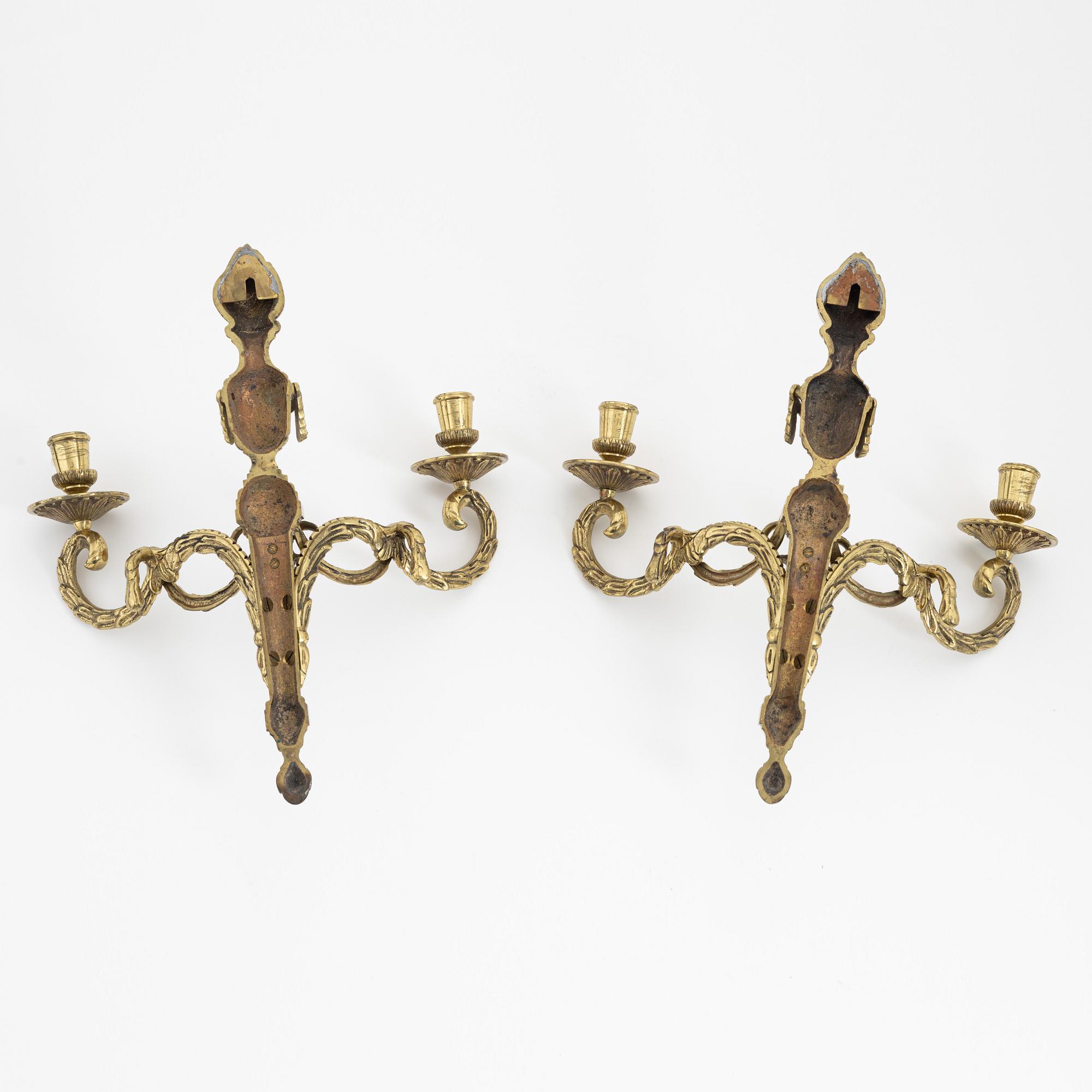 Appliquer, ett par, Louis XVI-stil, 1900-talets mitt.