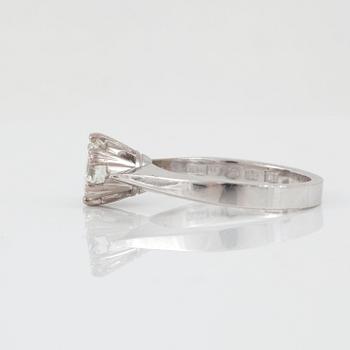 A brilliant-cut diamond, 1.22 cts, ring. Quality circa I/VVS.