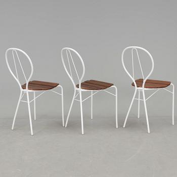 TRÄDGÅRDSSTOLAR, 3st, "Pia" Tore Ahlsén, Gärsnäs, formgivna 1942.