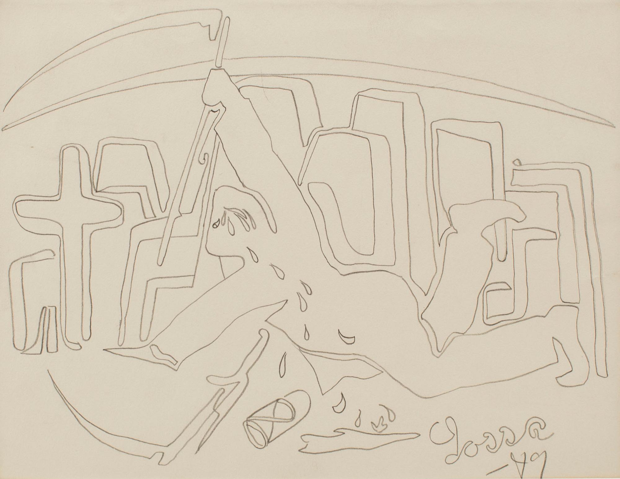 LARS ENGLUND, Pencil, 2, signed and dated -49.