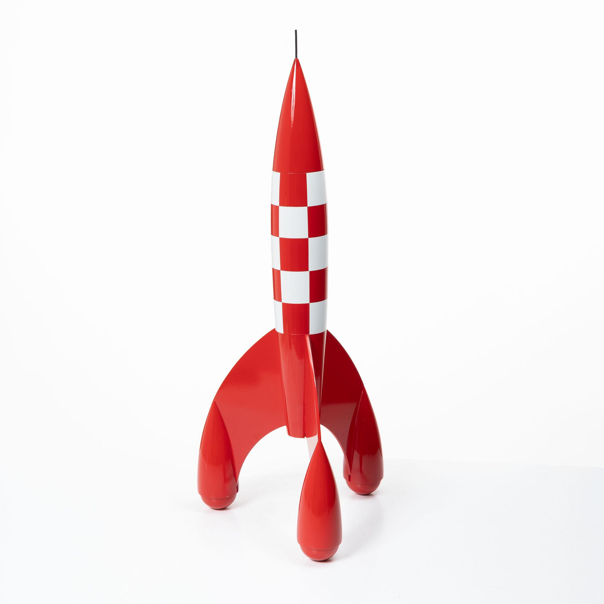 Raket, Tintin, lackerad resin, märkt undertill, Hergé / Moulinsart.