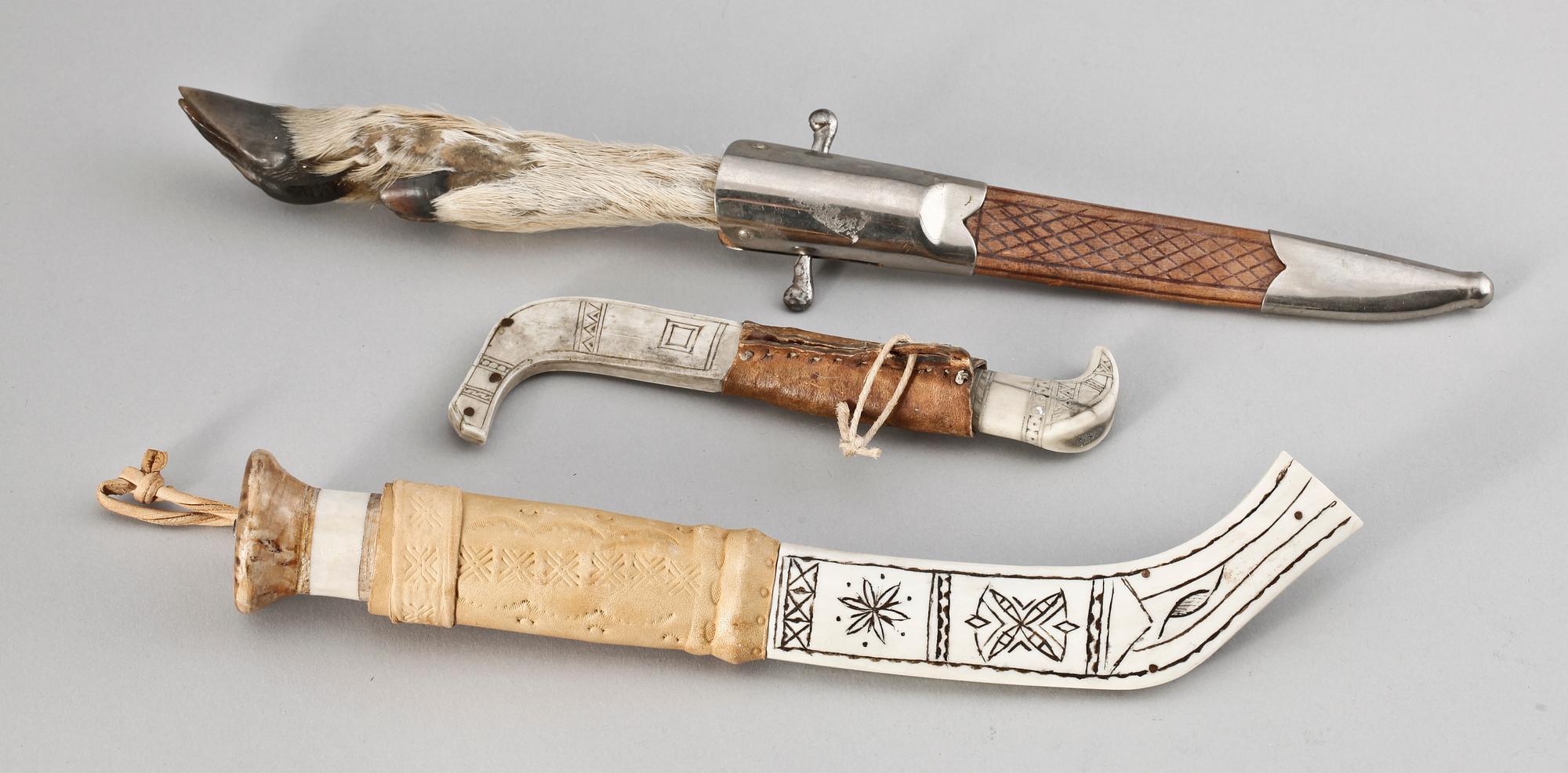 KNIVAR, 3 st, bl.a. horn, 1900-talets andra hälft.