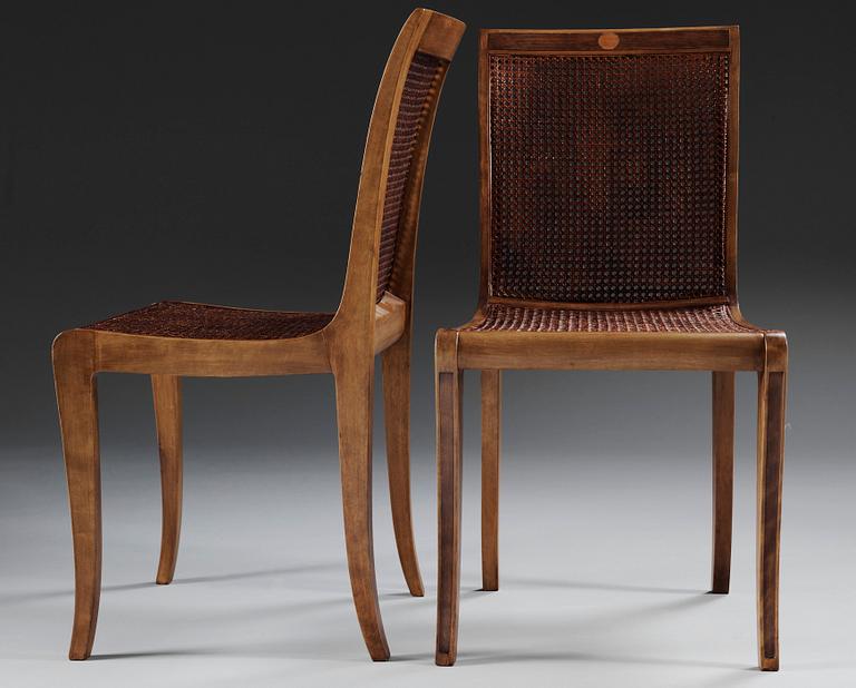 A pair of Carl Malmsten chairs by Nordiska Kompaniet 1920's.