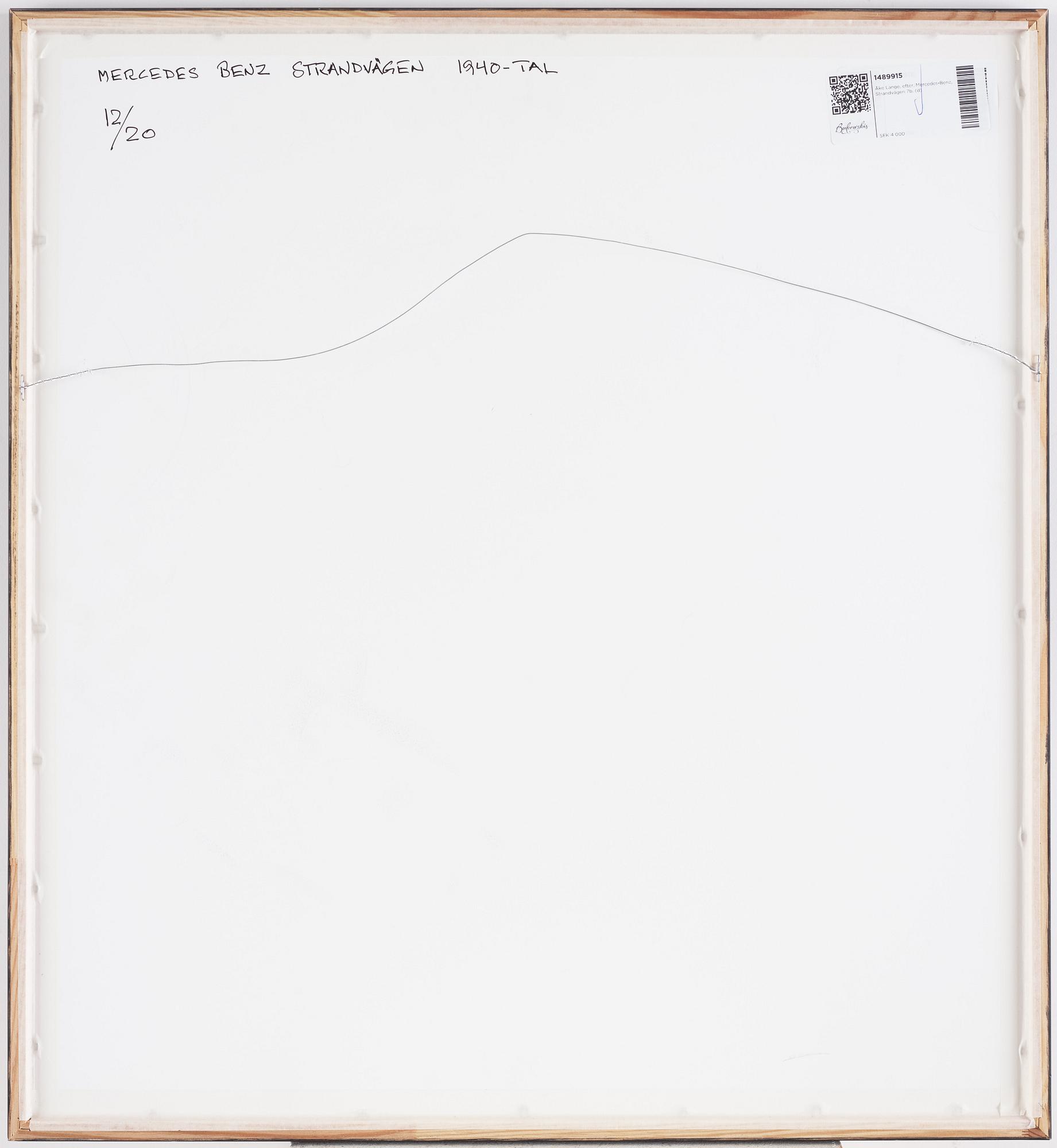 Åke Lange, efter, Mercedes-Benz, Strandvägen 7b.