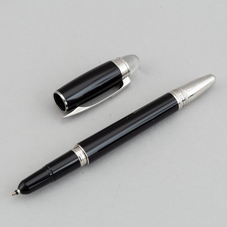 MOntblanc, a ball point pen and leather passport holder.
