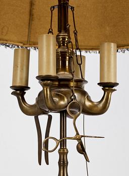 BORDSLAMPA, mässing, 1930/40-tal.