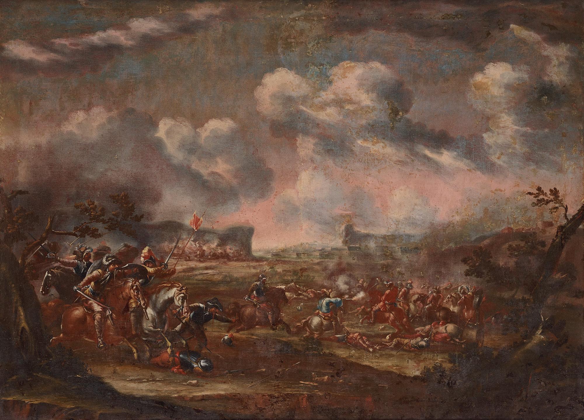 Jacques Courtois kallad le Bourguignon Hans efterföljd, Kavalleribatalj.