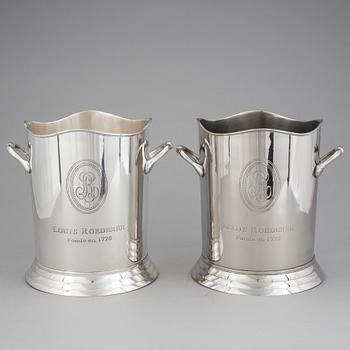 CHAMPAGNEKYLARE, 2 st, vitmetall, 1900-talets andta hälft.