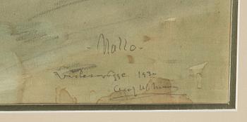 Olof Walfrid Nilsson, akvareller, två stycken, signerade och daterade -28 samt -30.