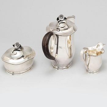 A Swedish mid 20th century silver coffee-set, mark of Eric Råström, Stockholm 1953.